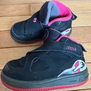 Nike Jordan Kids Black and Pink Sneakers